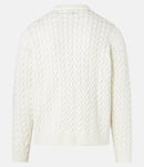 Suéter em Tricô com Textura Chevron Off White