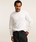Suéter em Tricô com Textura Chevron Off White