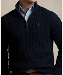 Suéter Polo Tricot Meio Ziper