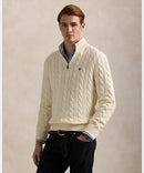 Suéter Polo Tricot Meio Ziper