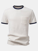 Camiseta Waffle Contrast com Bolso