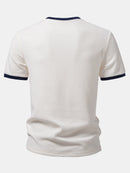 Camiseta Waffle Contrast com Bolso