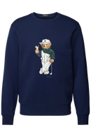 Suéter Polo Azul com estampa